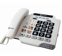 Geemarc Photophone 100 - Téléphone Fixe avec Larges Boutons Photo Personnalisables et Volume de Réception Amplifié pour Séniors et Malentendants - Perte Auditive Faible ou Moyenne - Version FR