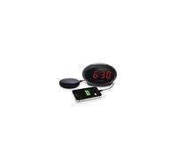 Geemarc SBT600 - Réveil pour Malentendants, Sourds et Gros Dormeurs avec Alarme Super Bruyante, Coussin Vibrant et Fonction Répétition de Sonnerie - Port de Charge USB - Version FR