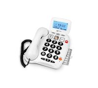 Geemarc Serenities 100 - Téléphone Filaire Amplifié avec Grosses Touches et Sonnerie Puissante pour Personnes Agées - Perte Auditive Faible ou Moyenne