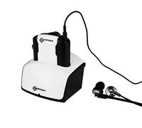 Geemarc CL7350AD sans fil pour TV Écouteurs intra-auriculaires intra-auriculaire serre-tête léger, volume réglable, micro-casque noir, blanc Noir G