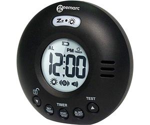 Geemarc Telecom S.A Wake'n Shake Voyager Réveil de Voyage Portable avec Alarme Extra Forte 75 DB + Vibration + étui de Voyage Noir