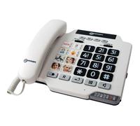 geemarc téléphone amplifié grosses touches sénior photophone 100 - a mémoires photo directes Blanc G