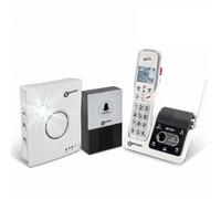 Geemarc Téléphone Fixe sans Fil Senior avec Sonnette Interphone et Alerteur