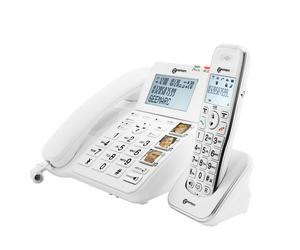 Geemarc Téléphone Fixe Senior Amplifié + Combiné Additionnel Répondeur Blanc