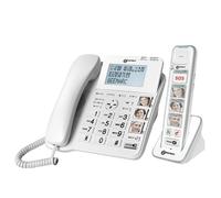 Geemarc, Téléphone fixe senior avec combiné, touches photo et bean d'appel, blanc