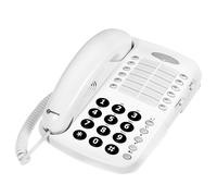 Téléphone Fixe Senior Bureau Amplifié 30dB Sonnerie Forte Réglable Geemarc Blanc