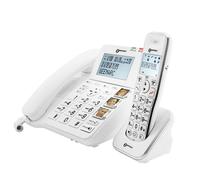 Geemarc, Téléphone senior amplifié avec combiné sans fil, blanc