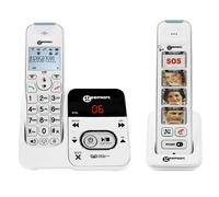 Téléphone Senior Sans Fil Amplifié Combiné à Touches Photo Répondeur Geemarc Blanc Blanc G