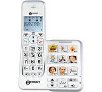Geemarc Téléphone Senior Sans Fil Amplifié Touches Mémoire Photo Répondeur Blanc Blanc G
