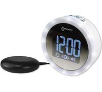 Geemarc Wake'n shake STAR -Réveil vibrant élégant avec son de réveil fort 90dB, couronne de lumière et effet miroir