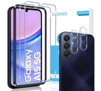 GEEMEE 2+2 Pack pour Samsung Galaxy A15 5G/4G Verre trempé, Protection écran et Caméra Arrière Protecteur, Ultra Clair 9H Crystal Protection Ecran Anti - Rayures Screen Protector
