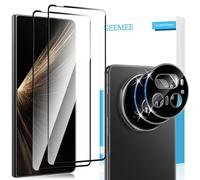 GEEMEE 2+2 Pièces pour Honor Magic V5 Verre Trempé avec Caméra Arrière Protecteur (Noir), 9H Dureté HD sans Bulles Anti-Rayures Protecteurs d'écran Film Vitre Trempé