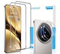 GEEMEE 2+2 Pièces pour Vivo X200 Pro Verre Trempé, Protection écran et Caméra Arrière Protecteur, 9H Dureté Crystal Protection Ecran sans Bulles Anti-Rayures Screen Protector