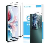 GEEMEE 2+2 Pièces Verre Trempé pour Oppo Reno11 F 5G/Reno 11 F 5G, Bord Noir Film Verre Trempé et Caméra Arrière Protecteur, 9H Dureté HD sans BullesAnti-Rayures Protecteurs d'écran Film Vitre Trempé