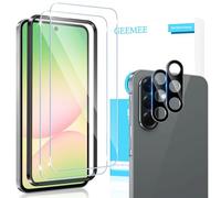 GEEMEE 2+2 Pièces Verre Trempé pour Samsung Galaxy A56 5G avec Caméra Arrière Protecteur (Noir), 9H Dureté HD sans BullesAnti-Rayures Protecteurs d'écran Film Vitre Trempé