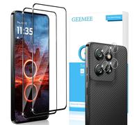 GEEMEE 2 Pièces Verre Trempé pour Motorola Moto ThinkPhone 25 avec 2 Pièces Caméra Arrière Protecteur, 9H Dureté HD Film Vitre Trempé, sans Bulles Anti-Rayures Protecteurs d'écran