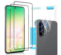GEEMEE 2 Pièces Verre Trempé pour Samsung Galaxy A56 5G avec 2 Pièces Caméra Arrière Protecteur, 9H Dureté HD Film Vitre Trempé, sans Bulles Anti-Rayures Protecteurs d'écran