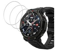 GEEMEE 3 Pack pour Amazfit T-Rex 3 Pro Verre trempé, Ultra Clair 9H Crystal Clear Film Protection Ecran en Verre Trempé, Anti - Rayures Glass Screen Protector