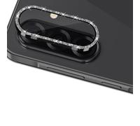 GEEMEE Bling Caméra Arrière Protecteur Compatible avec Samsung Galaxy A36/A56 5G, Verre Trempé & Bling Bord Aluminium, HD Dureté 9H Anti-Rayures Facile à Installer Caméra Protecteur - Glitter Noir