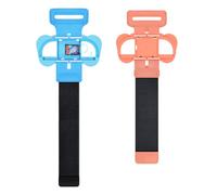 GEEMEE Poignée coulissante pour manette pour Nintendo Switch 2 Joy-Con avec dragonne, design ergonomique pour jeux portables et TV - Orange + Bleu