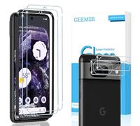 GEEMEE pour Google Pixel 8 Verre trempé +Arrière Caméra Verre Trempé, 【2 Pack +2 Pack】 Ultra Clair 9H Crystal Clear Film Protection Ecran Anti - Rayures Glass Screen Protector