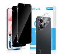 GEEMEE pour Honor 400 Anti-Espion Verre Trempé, 2+2 Pièces Privacy Protecteur D'écran +Caméra Verre Trempé, 9H Anti-Spy Vie Privée Film De Anti Rayures Protection écran