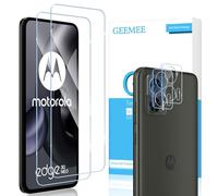 GEEMEE pour Motorola Moto Edge 30 Neo Verre trempé+Arrière Caméra Verre Trempé,【2 Pack +2 Pack】 Ultra Clair 9H Crystal Clear Film Protection Ecran Anti-Rayures Glass Screen Protector