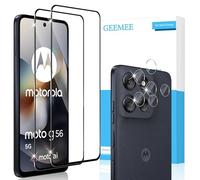 GEEMEE pour Motorola Moto G56 5G Verre Trempé avec Caméra Arrière Protecteur, 2+2 Pièces 9H Dureté HD Film Vitre Trempé, sans Bulles Anti-Rayures Protecteurs d'écran