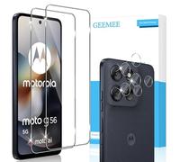 GEEMEE pour Motorola Moto G56 5G Verre Trempé, Protection écran et Caméra Arrière Protecteur, 2 + 2 Pièces Ultra Clair 9H Crystal Protection Ecran Anti - Rayures Screen Protector