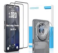 GEEMEE pour Nothing Phone 3A Pro Verre Trempé avec Caméra Arrière Protecteur, 2+2 Pièces 9H Dureté HD Film Vitre Trempé, sans Bulles Anti-Rayures Protecteurs d'écran