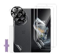 GEEMEE pour OnePlus 12 Protection D'écran + Flexible Retour Film + Verre Trempé Caméra Arrière Protecteur, 2+2+2 Pièces HD Anti-Empreintes Anti-Rayures Film Protection en écran