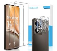 GEEMEE pour Realme 14 5G/Realme 14T Verre Trempé, Protection écran et Caméra Arrière Protecteur, 2+2 Pièces Ultra Clair 9H Crystal Protection Ecran Anti -Rayures Screen Protector