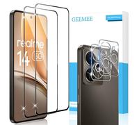 GEEMEE pour Realme 14 5G Verre Trempé avec Caméra Arrière Protecteur, 2+2 Pièces 9H Dureté HD Film Vitre Trempé, sans Bulles Anti-Rayures Protecteurs d'écran