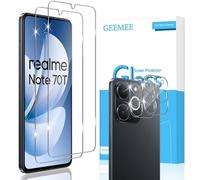 GEEMEE pour Realme Note 70T Verre Trempé, Protection écran et Caméra Arrière Protecteur, 2+2 Pièces Ultra Clair 9H Crystal Protection Ecran Anti - Rayures Screen Protector