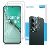 GEEMEE pour Realme P3 Lite Verre Trempé, 2+2 Pièces Protection écran et Caméra Arrière Protecteur, Ultra Clair 9H Crystal Protection Ecran Anti - Rayures