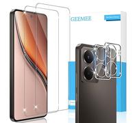 GEEMEE pour Realme P3 Verre Trempé +Arrière Caméra Verre Trempé, 2 Pack +2 Pack Ultra Clair 9H Crystal Protection Ecran Anti - Rayures Glass Screen Protector pour Realme P3