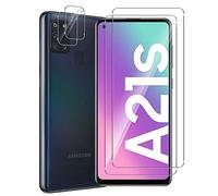 GEEMEE pour Samsung Galaxy A21s Verre trempé +Arrière Caméra Verre Trempé, 【2 Pack +2 Pack】 Ultra Clair 9H Film Protection Ecran en Verre Trempé Glass Screen Protector