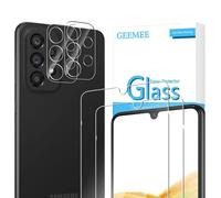 GEEMEE pour Samsung Galaxy A33 Verre Trempé +Arrière Caméra Verre Trempé, 【2 Pack +2 Pack】 Ultra Clair 9H Crystal Clear Film Protection Ecran Anti - Rayures Glass Screen Protector (Transparente)