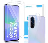 GEEMEE pour Samsung Galaxy A36 5G Verre Trempé, Protection écran et Caméra Arrière Protecteur, Clair 9H Crystal Protection Ecran Anti - Rayures Screen Protector-2+2 Pièces