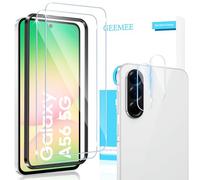 GEEMEE pour Samsung Galaxy A56 5G Verre Trempé, Protection écran et Caméra Arrière Protecteur, 2+2 Pièces Ultra Clair 9H Crystal Protection Ecran Anti - Rayures Screen Protector