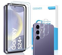 GEEMEE pour Samsung Galaxy S24 Plus/Samsung Galaxy S24+ Verre Trempé, 2+2 Pack Protection écran et Caméra Arrière Protecteur, Ultra Clair 9H Crystal Protection Ecran Anti - Rayures Screen Protector