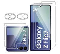 GEEMEE pour Samsung Galaxy Z Flip 7/Z Flip7 5G Verre Trempé + Film Protecteur Arrière +Caméra Protecteur, 2+2+2 Pièces TPU Flexible Film Haute Sensibilité Tactile Protection écran nti-Rayures