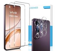 GEEMEE pour Vivo V50 Lite 4G/5G Verre Trempé, Protection écran et Caméra Arrière Protecteur, 2 + 2 Pièces Ultra Clair 9H Crystal Protection Ecran Anti - Rayures Screen Protector