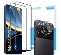 GEEMEE pour Xiaomi Poco F7 Pro/F7 Ultra Verre Trempé avec Caméra Arrière Protecteur, 2 + 2 Pièces 9H Dureté HD Film Vitre Trempé, sans Bulles Anti-Rayures Protecteurs d'écran