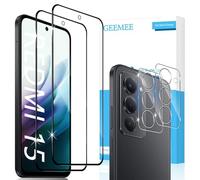 GEEMEE pour Xiaomi Redmi 15 4G/5G Verre Trempé avec Caméra Arrière Protecteur, 2 + 2 Pièces 9H Dureté HD Film Vitre Trempé, sans Bulles Anti-Rayures Protecteurs d'écran