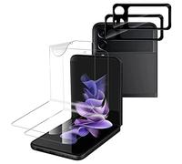 GEEMEE Protection écran Souple + Caméra Verre Trempé Protection Ecran pour Samsung Galaxy Z Flip 3, [2+2 Pièces] TPU Flexible Film Haute Sensibilité Tactile Protection écran nti-Rayures -Transparent