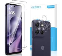 GEEMEE Verre Trempé pour Motorola Moto G17/G17 Power,2 Pièces Protection Écran+ Caméra Arrière Protecteur,sans Bulles,Anti-Rayures,Ultra Résistant,9H Dureté
