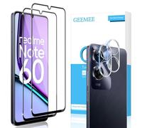 GEEMEE Verre Trempé pour Realme Note 60/Note 60X avec Caméra Arrière Protecteur, 2+2 Pièces 9H Dureté HD sans BullesAnti-Rayures Protecteurs d'écran Film Vitre Trempé