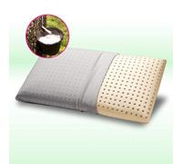 GEEMMA s.r.l. Coussin Latex Naturel 40 x 70 cm H12 cm. Coussin de lit Motif savon avec tissu en coton amovible et lavable - Matelas hypoallergénique - Natural Milk