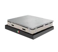 GEEMMA s.r.l. Topper carré et demi correcteur orthopédique en mousse Caucciu H6 cm, matelas à haute densité avec tissu antimicrobien en argent amovible, 120 x 190 cm